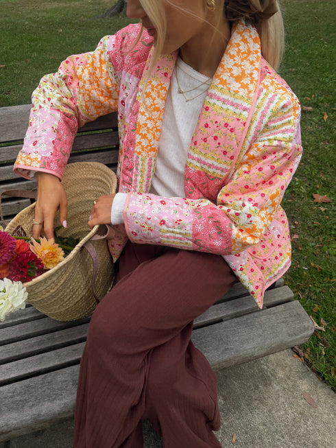 Dreamscape Quilted Jacket // Pink